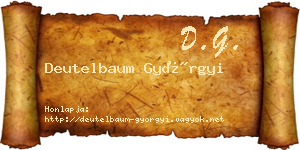 Deutelbaum Györgyi névjegykártya